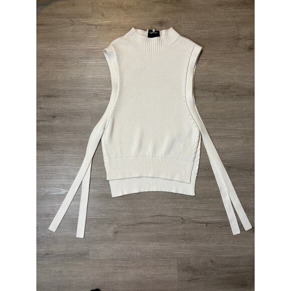 3.1 Phillip Lim Lace Up Cotton Ribbed Knit Vest M Minimalist Quiet Luxury Casual - Picture 8 of 15